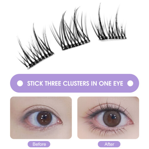 Reusable Self-Stick Black Eyelash Clusters 1