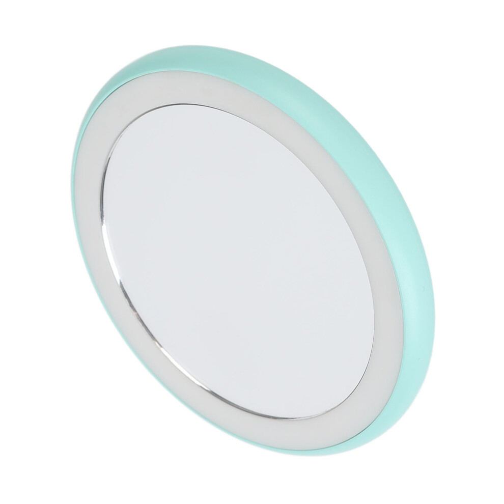 Compact LED Makeup Mirror with Light, 9cm Green, USB Rechargeable