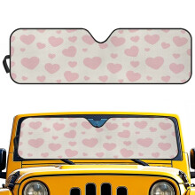 Pink Heart Windshield Sunshade for 2018–2025 Jeep Wrangler JL/JLU & 2020–2025 Gladiator – UV/heat blocking, interior cooling