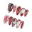 (M) Star Press-on Nails - Red & White Unbreakable DIY 3