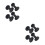 8Pcs Solid Black Wood Spool Holders for Sewing Crafts Vintage Design 6