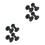 8Pcs Solid Black Wood Spool Holders for Sewing Crafts Vintage Design 8
