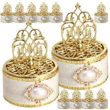 NICEXMAS Golden Plastic Candy Boxes 12Pcs for Wedding Birthday Christmas Party Favors