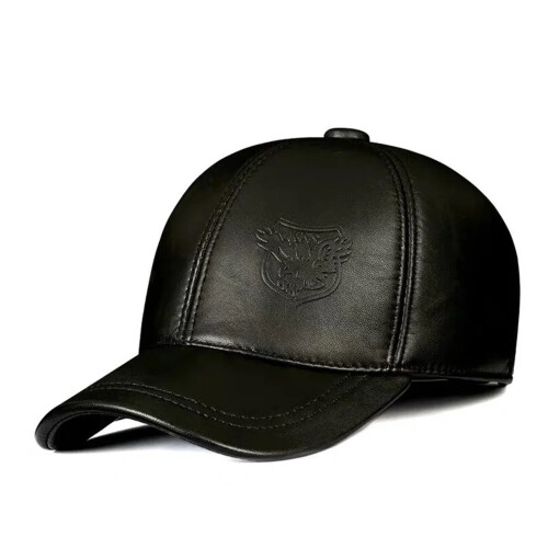 Men's Genuine Leather Baseball Cap Adjustable 56-60 cm