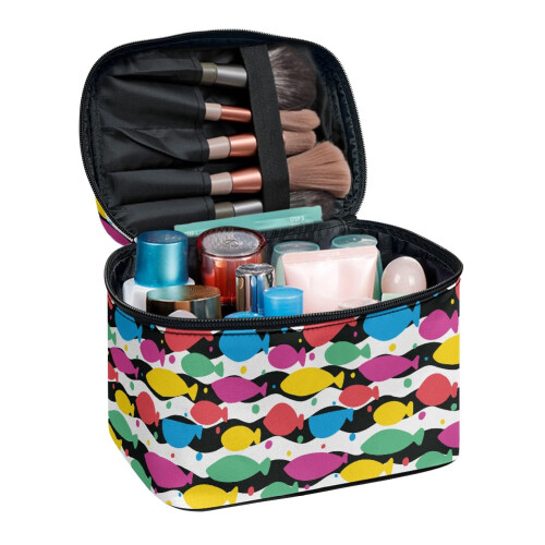 Cosmetica-organizer tas met visstreepdesign, 1 stuk