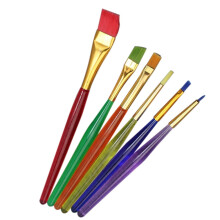 Cake Icing Decor 6Pcs Painting Brushes Assorted Color Nylon Alloy Plastic Fondant Dusting Tool