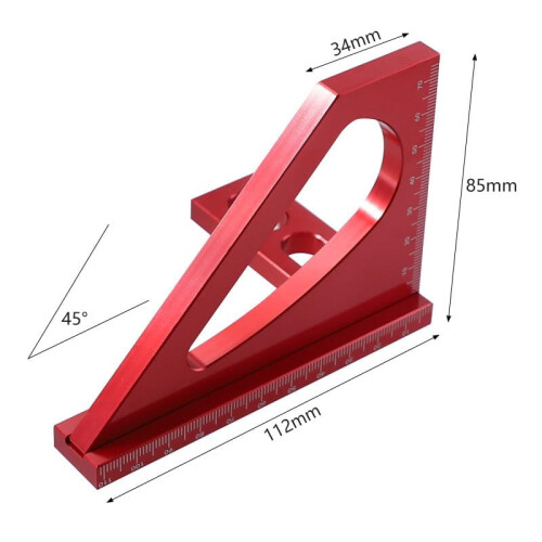 Line Ruler Woodworking Measuring Ruler Triangle Square Angle Measuring Tool Precision Accurate Triangle Ruler Tri-square Line Scriber Saw Guide 1