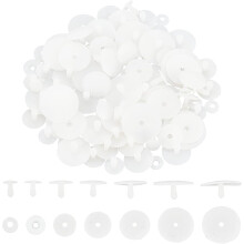 60pcs White Safety Joints (7 Sizes) for DIY Stuffed Toys, Teddy Bears & Crafts – Compatible with PH