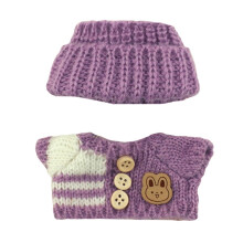 Soft Plush Doll Winter Outfit Set with Knit Hat and Sweater