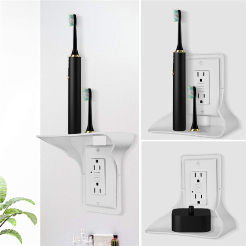 Wall-Mounted Outlet Shelf with Charging Station ABS Plastic 2