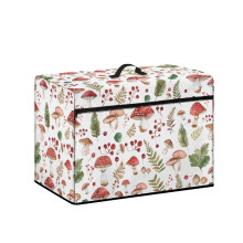 Mushroom and Green Leaf Pattern Sewing Machine Covers with Carry Handle Easy Clean Fashion Home Accessories