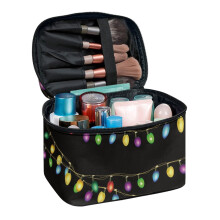 Make-uptas van polyester met gekleurde lampjes, draagbaar en ophangbaar.
