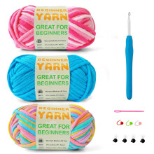 Crochet and Knitting Yarn Kit Worsted Weight 3 Skeins
