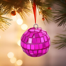 Pink 1.2in Glass Mirror Christmas Balls – Holiday, Wedding, Photo Props, Cake & Home Decor – Compatible with Hanging Loop