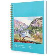 Spiral Bound Watercolor Sketchbook 5.5 x 8.5 Inch, 30 Sheets Cold Press Paper, Heavyweight Pad for Watercolor, Acrylic, Markers, White
