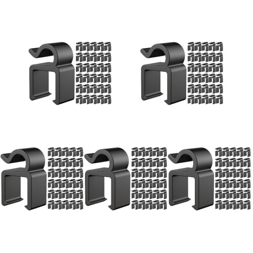 200Pièces Clips De Câble Microphone Plastique Noir Durable Maison 2