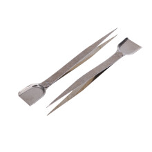 2PCS Precision Tweezers Set with Scoop Shovel for Beadwork, Jewelry Making, and Fashion Craft Tools