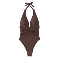 Women's One-Piece Swimsuit Padded Bust Backless Slim Fit