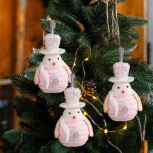 Cute Pink Macaron Foam Candy Christmas Ornaments, Cartoon Xmas Tree Hanging Pendants, Festive Holiday Decor, 3.74x4.33x6.69in