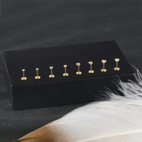 8-10 τεμάχια δακτύλιοι χειλιών Labret από ανοξείδωτο ατσάλι, δαγκάνα τρυπήματος 2