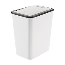 Bathroom Trash Can with Press Lid, Plastic Wastebasket with Popup Lid for Toilet, Office, Bedroom, Living Room – Clearance