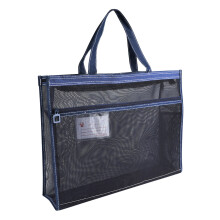 XiYing Oversized A3 Art Supply Bag, Transparent Mesh Zipper Pouch, Large Capacity Nylon Organizer for Documents and Stationery, Storage Case, 1 Count