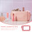 Sac Cosmétique Rose Clair En PU Grande Ouverture 5