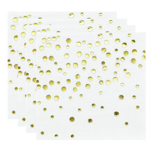 WORGEOUS 100pcs Gold Foil Dot Cocktail Napkins Decorative Paper Dinner Napkins for Wedding Party Birthday Brunch Luncheon