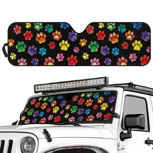 Foldable Puppy Dog Paw Windshield Sun Shade for Jeep 1