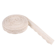 1 Roll Beige Cotton Thread Lace Trim Ribbon for DIY Material and Sewing Craft 10 Yards