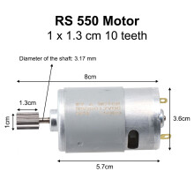 Motorer til børn elbil 550Rs390Rs380 12V6V Dl555 24V10 tænder 1cm