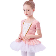 Girls Ballet Leotard Dance Dress Long-Sleeved Gymnastics Skirt Ballet Leotards for Girls Pink 5-6 Years