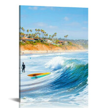 Natural Seascape Canvas Wall Art, Canvas Prints Wall Art for Living Room Bathroom Bedroom Office, Art Print Painting for Home Decorations - 16x20in