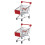 2Pièces Chariot Jouet Rouge Mini Rangement Table Enfants 5