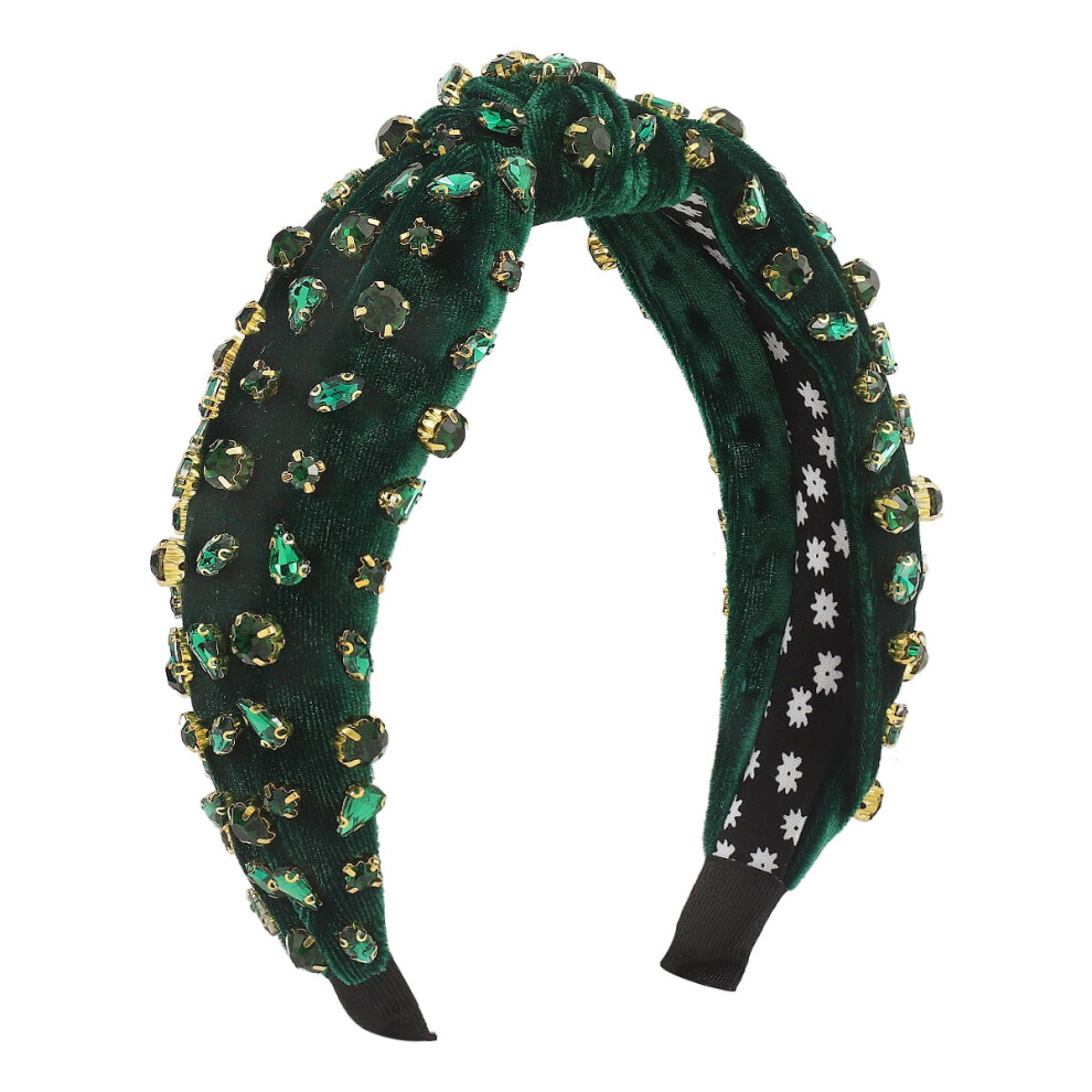 Women's corduroy knotted retro headband with geometric