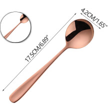 Soup Spoon, Stainless Steel Table Spoon, Round Dessert Spoons, Dinner Spoon for Cereal, Porridge, Yogurt, Dishwasher Safe