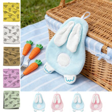 Rabbit-Shaped Hand Towel Thick Coral Fleece 1 Pack