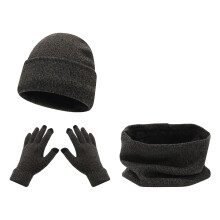 Warm Winter Knit Scarf Hat Set Soft Yarn For Outdoor Riding Skiing In Cold Weather
