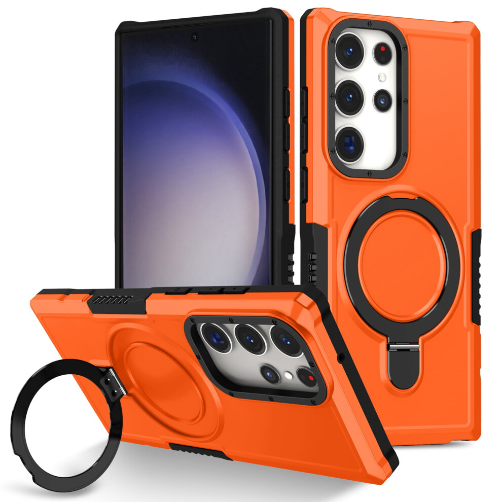 Samsung Galaxy S23 Case Â Invisible Stand & Ring Holder, Military-Grade Drop Protection, Shockproof Hybrid, Compatible With Samsung Galaxy Orange 9401284746270
