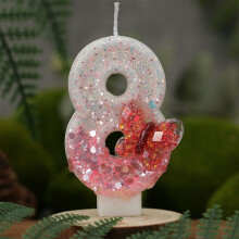Digital Number Birthday Candles with Elegant Patterns for Special Occasions Versatile and Eye Petching Cake Decoration Suit Gift Choice 3.5in White
