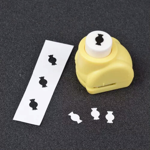 Random Color Mini Plastic Paper Punches Craft Cutter Scrapbooking Pick Patterns-Candy-5x9mm