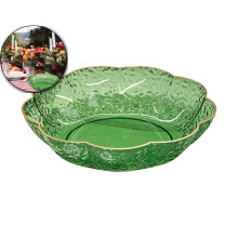Clear Plastic Serving Bowls, Salad Mixing Bowl, 9.6 Inch Round Plastic Bowls Disposable Catering Bowls for Party, Salad, Fruit, Snack, Chip, Popcorn