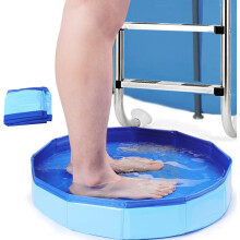 Foldable Pool Foot Bath – Portable, Inflatable-Free Foot Soaking Basin for Above-Ground Pools, Blue