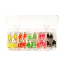 Swim Baits 25Pcs Artificial Baits for Trout Soft Fishing Lures Paddle Tail Swimbaits Fishing Lure with Storage Box
