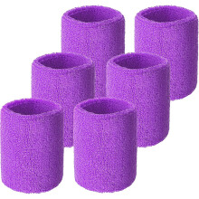 6 Pcs Wrist Sweatbands Sports Wristbands for Competitions Absorbent Sweatbands for Basketball Tennis Football Running Working