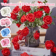 1.5m LED Rose String Lights, Warm White Fairy Lights for Romantic Room, Wedding, Party, Festival & Home Decor, Compatible with Standard Outlets