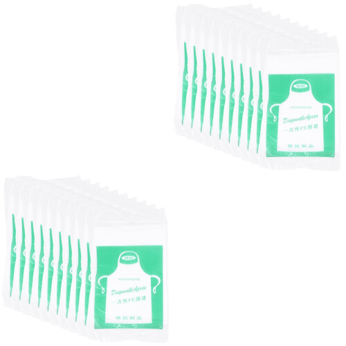 200Pcs Kitchen Disposable Aprons Waterproof Plastic Apron Transparent 2