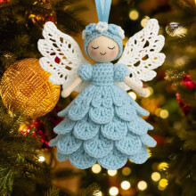 Vintage Knitted Tree Topper - 6" Artisanal Holiday Decor for Cottagecore/Boho Christmas Themes