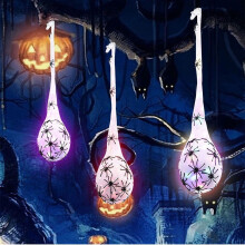 3 Pcs/Set Halloween Spider Spider Hanging Egg Horrible Glowing Realistic Electric Scary Halloween Decoration for Halloween Parties