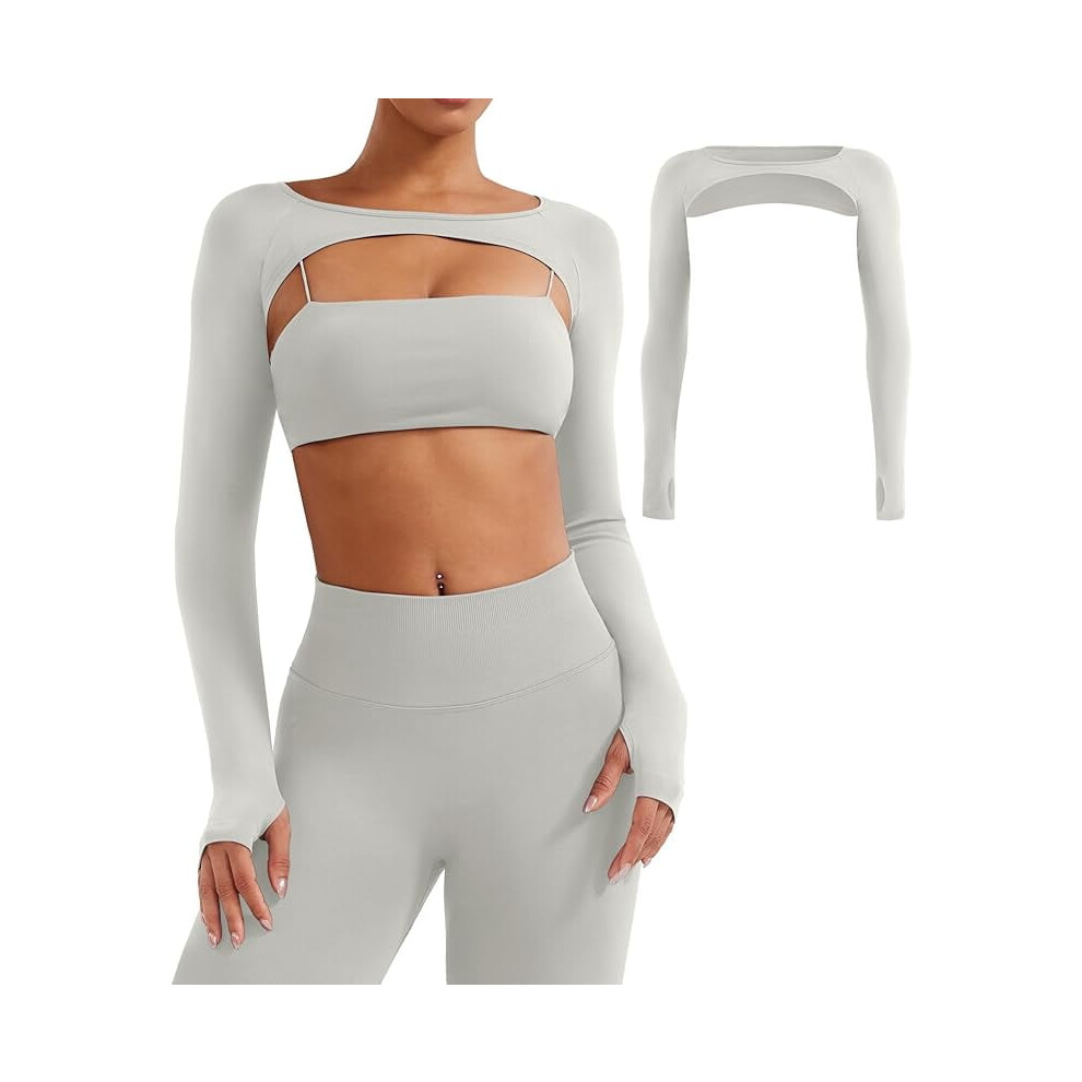 Cooling Shawl Arm Sleeves, Sun Protection Women's Crop Tops for Golfing,Riding,Driving
